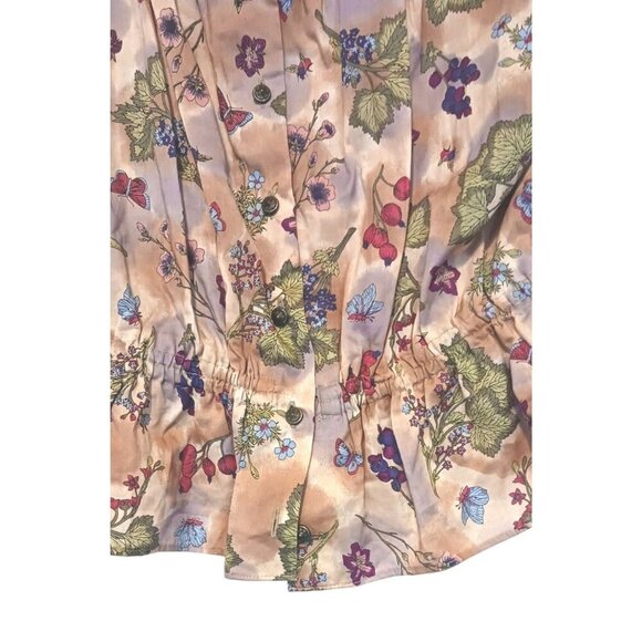 Y2K Laura Ashley Peasant Crop Top 8 Butterflies Berries Ivy Fairy Great Britain - Picture 6 of 13